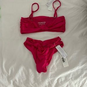 Pink Frankie’s Bikinis swimsuit nwt small